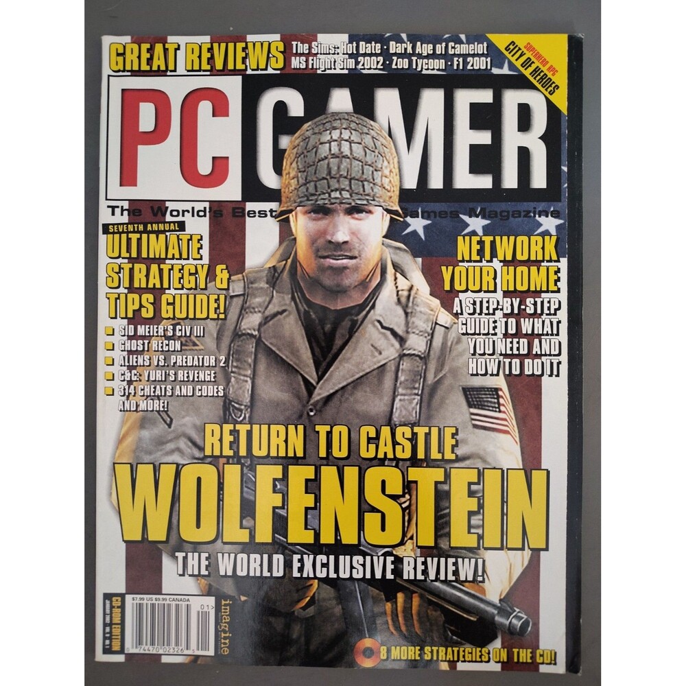 PC Gamer Magazine January 2002 Return to Castle Wolfenstein NO LABEL